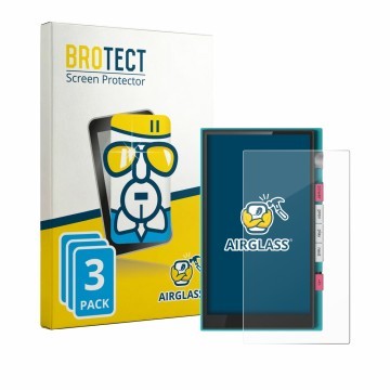 Vorderseite einer Produktverpackung mit dem Markenlogo BROTECT. Daneben ist das Gerät Hiby Digital M500 mit dem zugehörigen Di