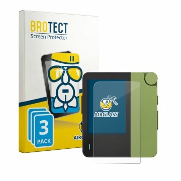 Parte frontal de un envase de producto con el logotipo de la marca BROTECT. Al lado se muestra el dispositivo Hiby W4 con su p