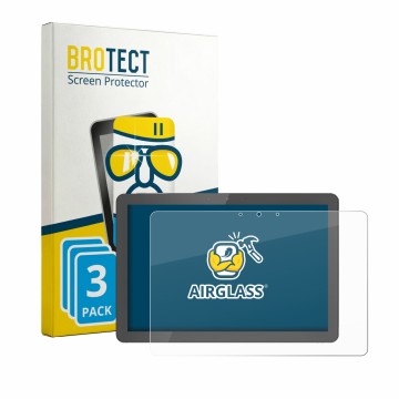 Front side of a product packaging with the brand logo BROTECT. Next to it is the device Awow Aibook 11 shown with the correspo