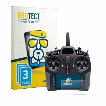 Parte frontal de un envase de producto con el logotipo de la marca BROTECT. Al lado se muestra el dispositivo Spektrum iX14 Pl