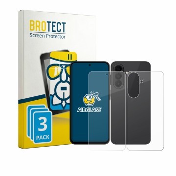 Vorderseite einer Produktverpackung mit dem Markenlogo BROTECT. Daneben ist das Gerät Samsung Galaxy A27 5G (Display+Rückseite