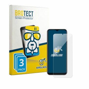 Front side of a product packaging with the brand logo BROTECT. Next to it is the device Lagenio A10 Pro shown with the corresp