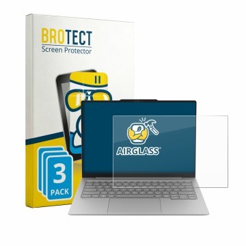 Face avant d’un emballage produit avec le logo de la marque BROTECT. À côté, l’appareil Lenovo ThinkBook 14X est représenté av