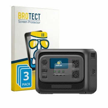 Parte frontale di una confezione del prodotto con il logo del marchio BROTECT. Accanto è raffigurato il dispositivo Bluetti El