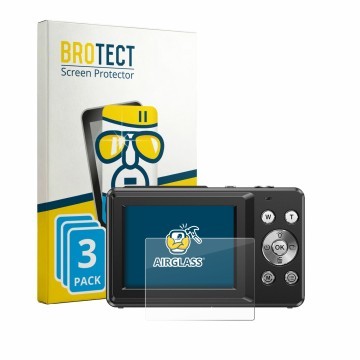 Vorderseite einer Produktverpackung mit dem Markenlogo BROTECT. Daneben ist das Gerät IXNAIQY Vlogging Camera for Kids mit dem