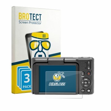 Face avant d’un emballage produit avec le logo de la marque BROTECT. À côté, l’appareil Kodak Pixpro C1 est représenté avec la