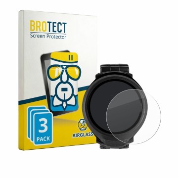 Vorderseite einer Produktverpackung mit dem Markenlogo BROTECT. Daneben ist das Gerät Mares Puck Lite mit dem zugehörigen Disp