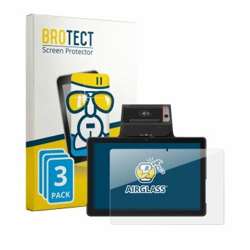 Vorderseite einer Produktverpackung mit dem Markenlogo BROTECT. Daneben ist das Gerät Sunmi P3 Mix 58mm mit dem zugehörigen Di