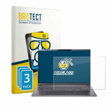 Vorderseite einer Produktverpackung mit dem Markenlogo BROTECT. Daneben ist das Gerät Acer Aspire 16 AI A16-61 mit dem zugehör