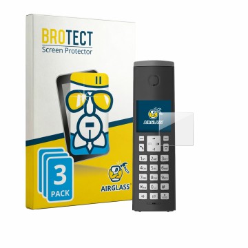 Vorderseite einer Produktverpackung mit dem Markenlogo BROTECT. Daneben ist das Gerät Panasonic KX-TGK220 mit dem zugehörigen 