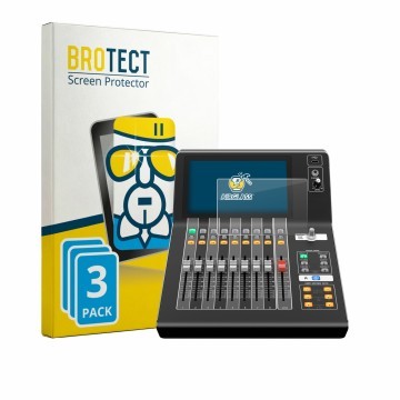 Vorderseite einer Produktverpackung mit dem Markenlogo BROTECT. Daneben ist das Gerät Yamaha DM3 mit dem zugehörigen Displaysc