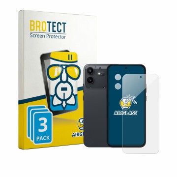 Parte frontale di una confezione del prodotto con il logo del marchio BROTECT. Accanto è raffigurato il dispositivo Nothing Ph