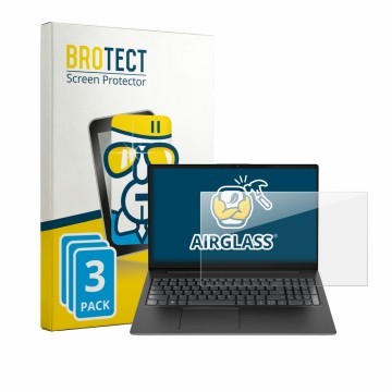 Parte frontale di una confezione del prodotto con il logo del marchio BROTECT. Accanto è raffigurato il dispositivo Lenovo V15