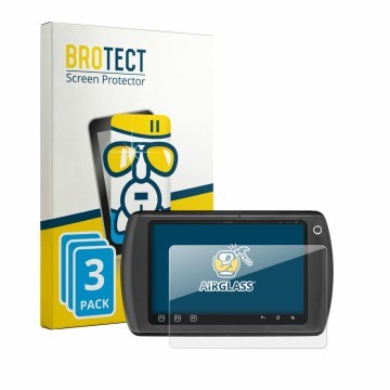 Vorderseite einer Produktverpackung mit dem Markenlogo BROTECT. Daneben ist das Gerät Zebra ET1 mit dem zugehörigen Displaysch