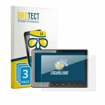 Face avant d’un emballage produit avec le logo de la marque BROTECT. À côté, l’appareil Zenec Z-N975 est représenté avec la pr