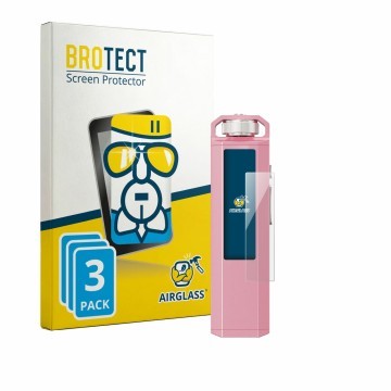 Parte frontal de un envase de producto con el logotipo de la marca BROTECT. Al lado se muestra el dispositivo FiiO SnowSky Ech