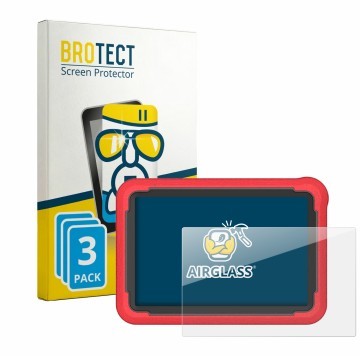 Vorderseite einer Produktverpackung mit dem Markenlogo BROTECT. Daneben ist das Gerät Launch X431 PROS V5.0 mit dem zugehörige