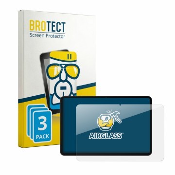 Face avant d’un emballage produit avec le logo de la marque BROTECT. À côté, l’appareil POCKAM P13 13.4