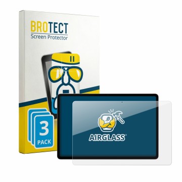 Vorderseite einer Produktverpackung mit dem Markenlogo BROTECT. Daneben ist das Gerät Samsung Galaxy Tab S12 Plus mit dem zuge