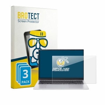 Vorderseite einer Produktverpackung mit dem Markenlogo BROTECT. Daneben ist das Gerät Acer Aspire Go 16 mit dem zugehörigen Di