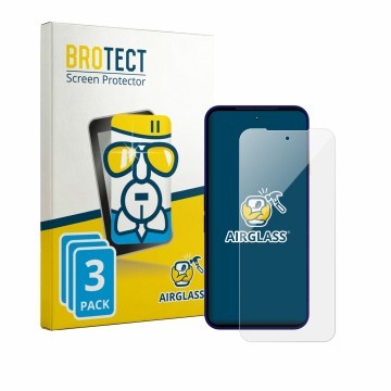 Vorderseite einer Produktverpackung mit dem Markenlogo BROTECT. Daneben ist das Gerät Fairphone 6 Plus mit dem zugehörigen Dis