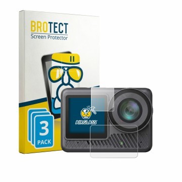 Vorderseite einer Produktverpackung mit dem Markenlogo BROTECT. Daneben ist das Gerät Akaso Brave 8 Lite mit dem zugehörigen D