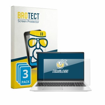 Parte frontal de un envase de producto con el logotipo de la marca BROTECT. Al lado se muestra el dispositivo HP ProBook 455 G