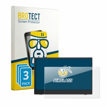 Vorderseite einer Produktverpackung mit dem Markenlogo BROTECT. Daneben ist das Gerät UFYQL M156F04 15.6