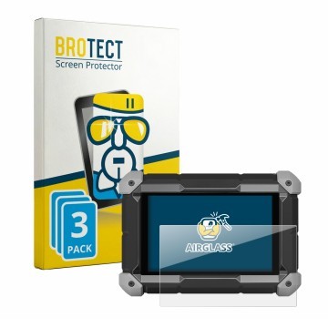Front side of a product packaging with the brand logo BROTECT. Next to it is the device Topdon Phoenix Lite 3 shown with the c