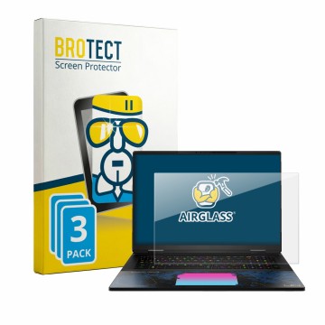 Vorderseite einer Produktverpackung mit dem Markenlogo BROTECT. Daneben ist das Gerät MSI Titan 18 HX Dragon Edition Draco Epi
