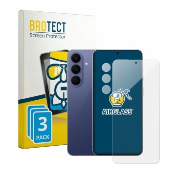 Vorderseite einer Produktverpackung mit dem Markenlogo BROTECT. Daneben ist das Gerät Samsung Galaxy S26 FE (Display+Kamera) m