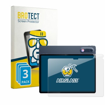 Face avant d’un emballage produit avec le logo de la marque BROTECT. À côté, l’appareil Lenovo Yoga Tab Gen 2 (Avant+Caméra) e