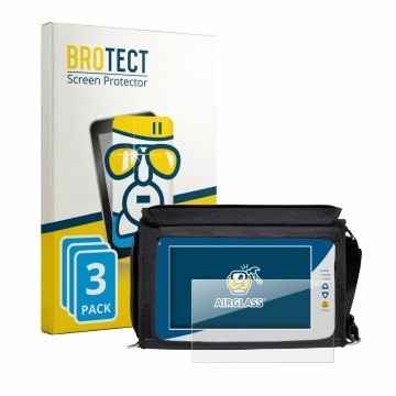 Vorderseite einer Produktverpackung mit dem Markenlogo BROTECT. Daneben ist das Gerät Rover EXA 9 mit dem zugehörigen Displays