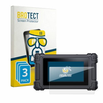 Vorderseite einer Produktverpackung mit dem Markenlogo BROTECT. Daneben ist das Gerät iCarsoft VAWS V 4.0 mit dem zugehörigen 