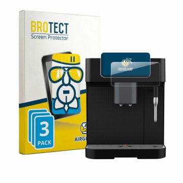 Parte frontal de un envase de producto con el logotipo de la marca BROTECT. Al lado se muestra el dispositivo Grundig KVA 6230