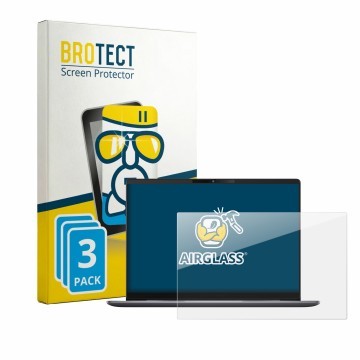 Parte frontal de un envase de producto con el logotipo de la marca BROTECT. Al lado se muestra el dispositivo ASUS ExpertBook 