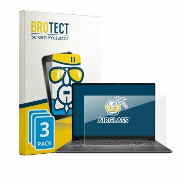 Parte frontale di una confezione del prodotto con il logo del marchio BROTECT. Accanto è raffigurato il dispositivo MSI Modern