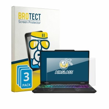 Vorderseite einer Produktverpackung mit dem Markenlogo BROTECT. Daneben ist das Gerät MSI Cyborg 15 B13W mit dem zugehörigen D