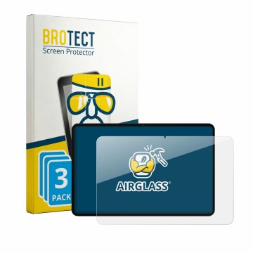 Face avant d’un emballage produit avec le logo de la marque BROTECT. À côté, l’appareil HONOR Pad X9 Max est représenté avec l
