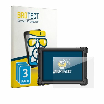Front side of a product packaging with the brand logo BROTECT. Next to it is the device Autel MaxiSys Ultra S2 shown with the 