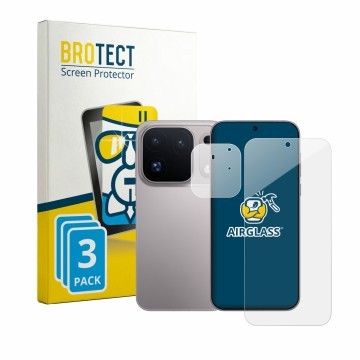 Parte frontale di una confezione del prodotto con il logo del marchio BROTECT. Accanto è raffigurato il dispositivo Oppo Find 