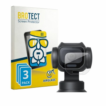Front side of a product packaging with the brand logo BROTECT. Next to it is the device Insta360 Luna Pro (Lens) shown with th