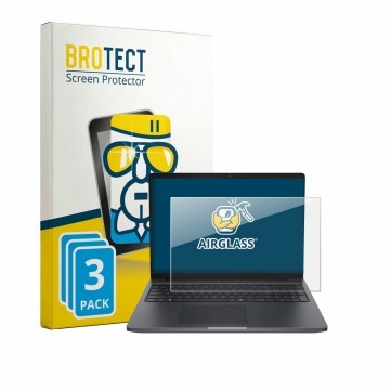 Vorderseite einer Produktverpackung mit dem Markenlogo BROTECT. Daneben ist das Gerät Dell Pro Precision 5-Serie 16 mit dem zu