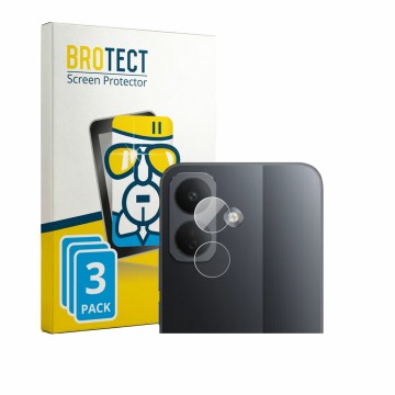 Front side of a product packaging with the brand logo BROTECT. Next to it is the device Xiaomi Poco X8 (ONLY Camera Lens) show