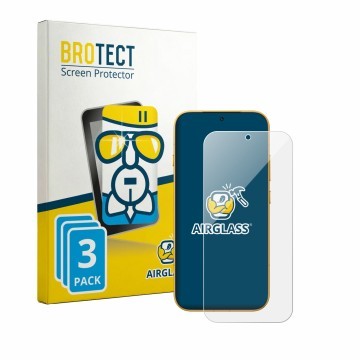 Front side of a product packaging with the brand logo BROTECT. Next to it is the device Honor Magic 9 shown with the correspon