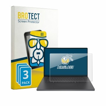 Vorderseite einer Produktverpackung mit dem Markenlogo BROTECT. Daneben ist das Gerät Dell XPS 16 Creator Edition mit dem zuge