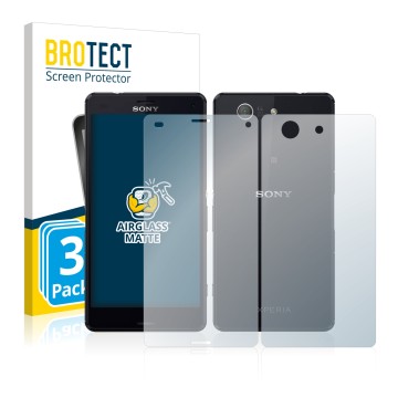 Vorderseite einer Produktverpackung mit dem Markenlogo BROTECT. Daneben ist das Gerät Sony Xperia Z3 Compact D5803 (Display+Rü