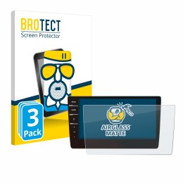 Front side of a product packaging with the brand logo BROTECT. Next to it is the device Volkswagen Golf 7 Discover Pro 9.2