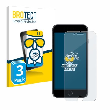 Vorderseite einer Produktverpackung mit dem Markenlogo BROTECT. Daneben ist das Gerät Apple iPhone 8 Plus mit dem zugehörigen 