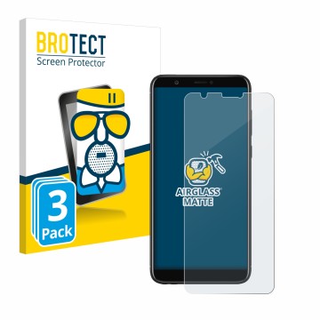 Vorderseite einer Produktverpackung mit dem Markenlogo BROTECT. Daneben ist das Gerät Huawei P smart 2018 mit dem zugehörigen 